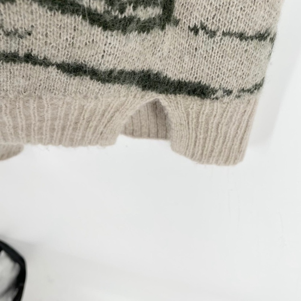Madewell Thornton Animal Print Mockneck Sweater Alpaca Blend Cream XS - Picture 8 of 10